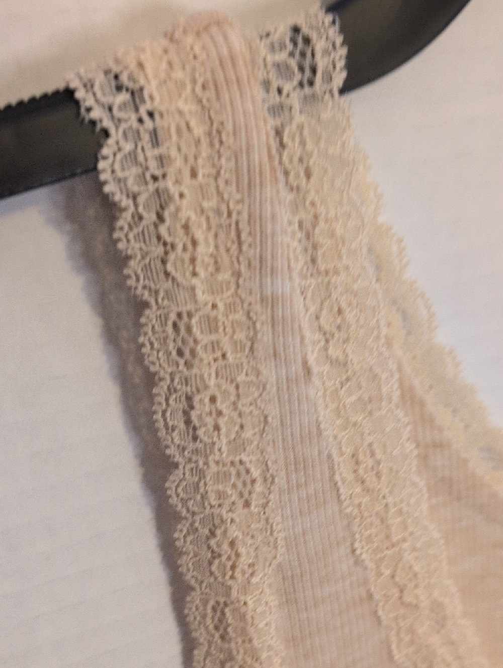 POL Lace-Trim Henley Soft Ribbed Tank Top in Latte Cream - Picture 6 of 13